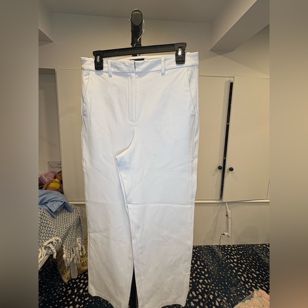 Theory white wide leg pants